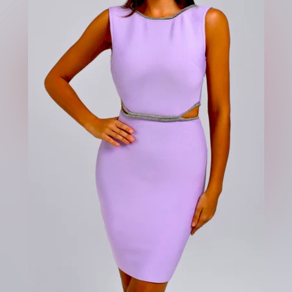 Lavender Mini Bandage Dress will make a romantic out of you! - Picture 1 of 2